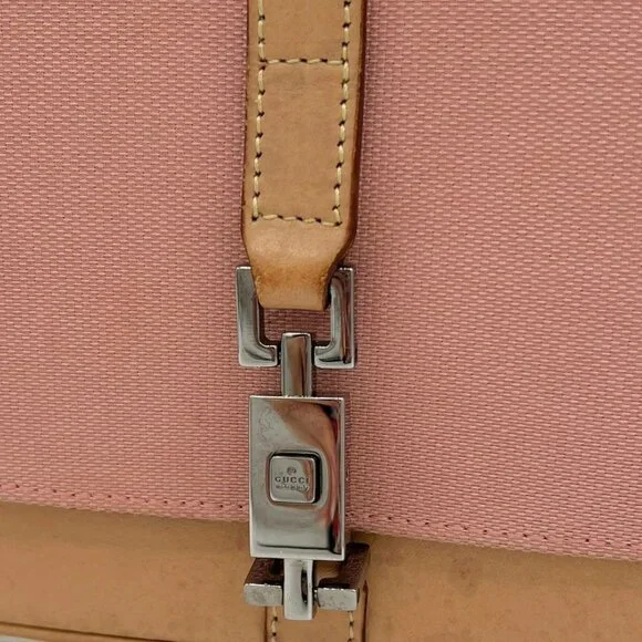 Vintage Gucci by Tom Ford pink canvas Jackie flap shoulder bag - Picture 3 of 8